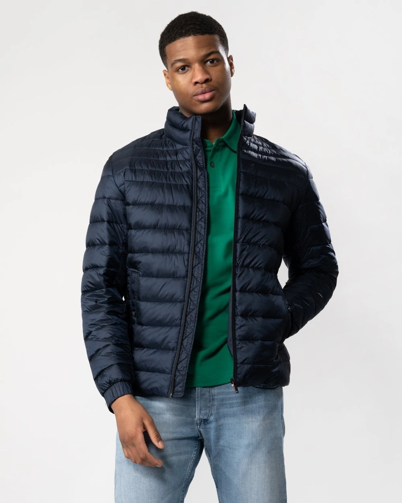 Hugo Boss Oden 1 Mens Lightweight Padded Jacket with Water-Repellent Finish - Dark Blue - Size Large